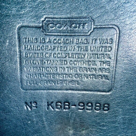 Vintage 90's Coach Crescent Berkeley Saddle Bag Black Leather Brass 9988 - Picture 7 of 12